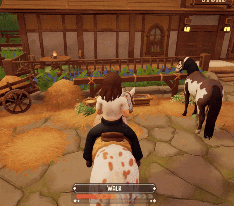 a gif of you leaving your horse at a hitching post in town.