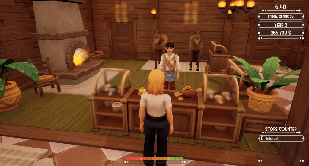 inside The Old Saddlery, at the checkout counter